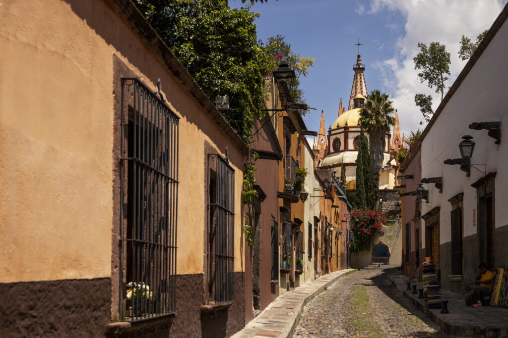 Colorful Mexican Urban Architecture Landscape Scenes of San Miguel Aldama Street